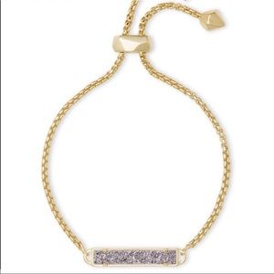 NWOT Kendra Scott Stan gold adjustable bracelet in platinum druzy